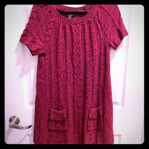 Red and Black knit sweater dress/tunic